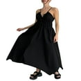 thumbnail image 1 of PENGXIANG Robe Sans Manches pour Femmes avec Ourlet Asymétrique en Couleur Unie pour l'Été, 1 of 9