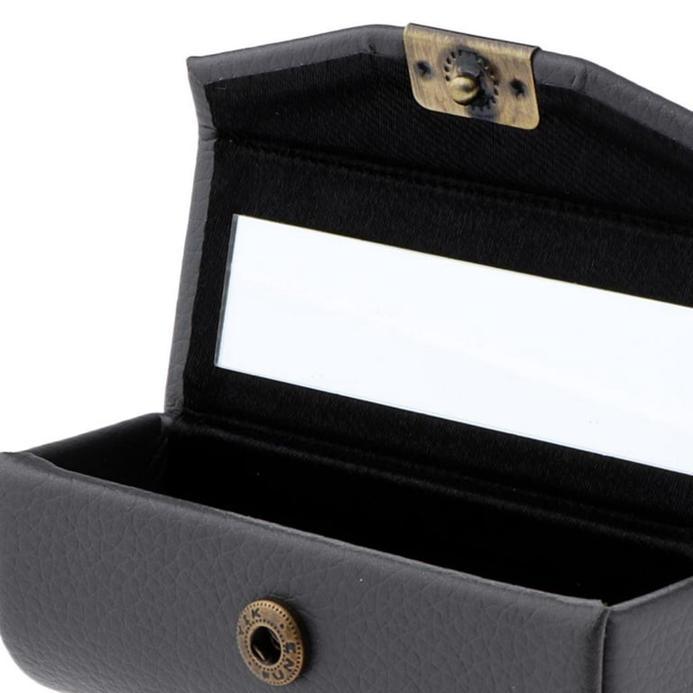 Colcolo Portable Travel Lipstick Case Made of Lipstick Box with Mirror and Push Button Dark Gray, Size: 9