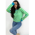 thumbnail image 4 of Ushdele Chic Viscose Drop Shoulder Sweater | Green Stripes | Must-Have Top, 4 of 8