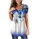 thumbnail image 1 of Moda Mujer Causal Rounk Cuello Impresión Blusa Manga Corta Camiseta Verano Tops Fridja bn5475, 1 of 7