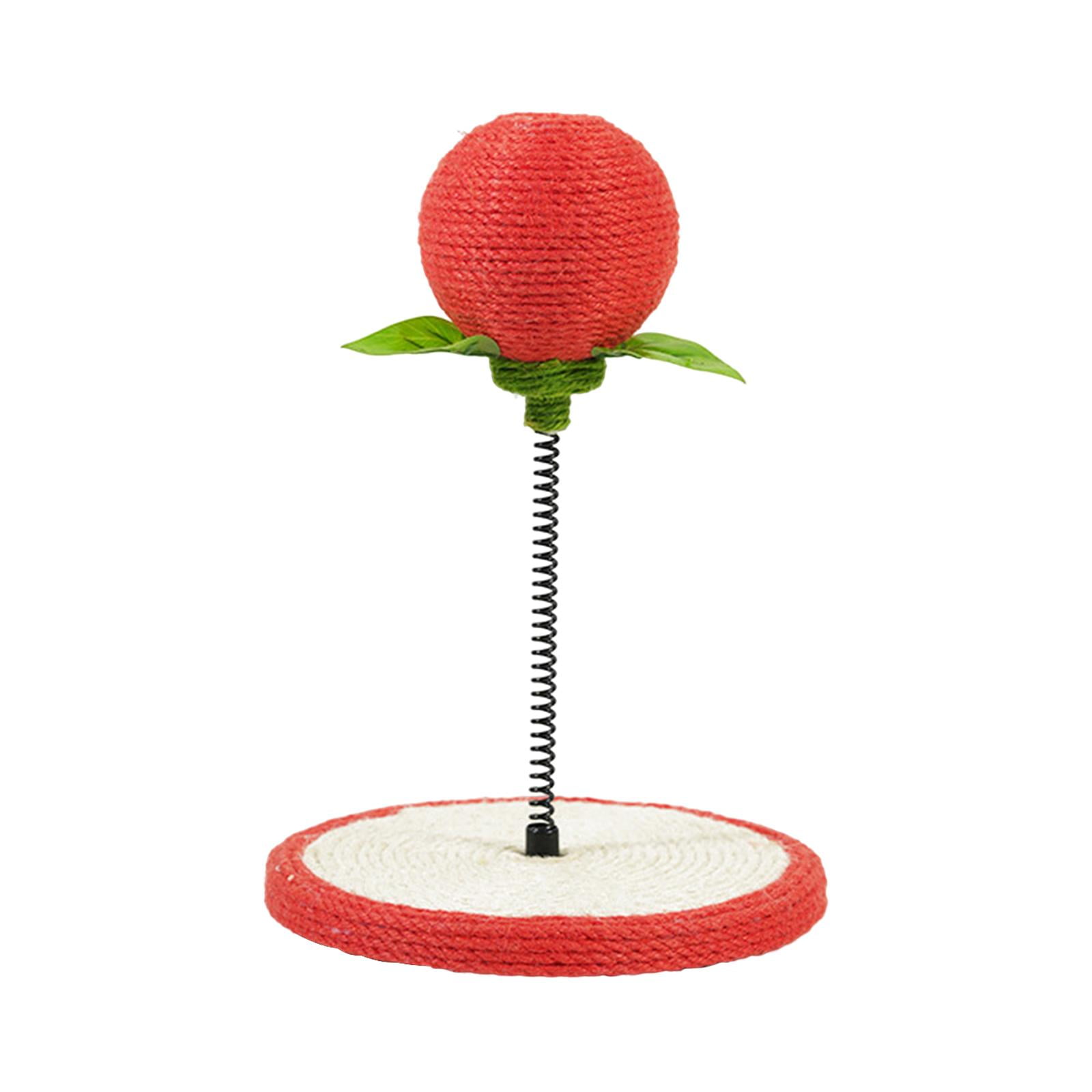 Cat Scratch Pad Interactive Cat Toy Kitty Cat Scratcher Toy with Sisal Ball Red