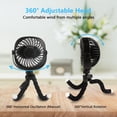 thumbnail image 3 of Stroller Fan, Portable Handheld Fan Battery Powered Clip On Fan Personal Desk Baby Fan with Flexible Tripod, 3 Speed Settings, 360ºRotation, USB Fan for Stroller, Camp, Car, Travel, Gym, 3 of 5