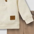 thumbnail image 6 of TOWED22 Toddler Baby Boy Fall Winter Clothes Set Funny Print Sweatshirt Elastic Waist Pockets Pants Set Outfits 2 Piece Clothing(Beige,12-18 M), 6 of 7