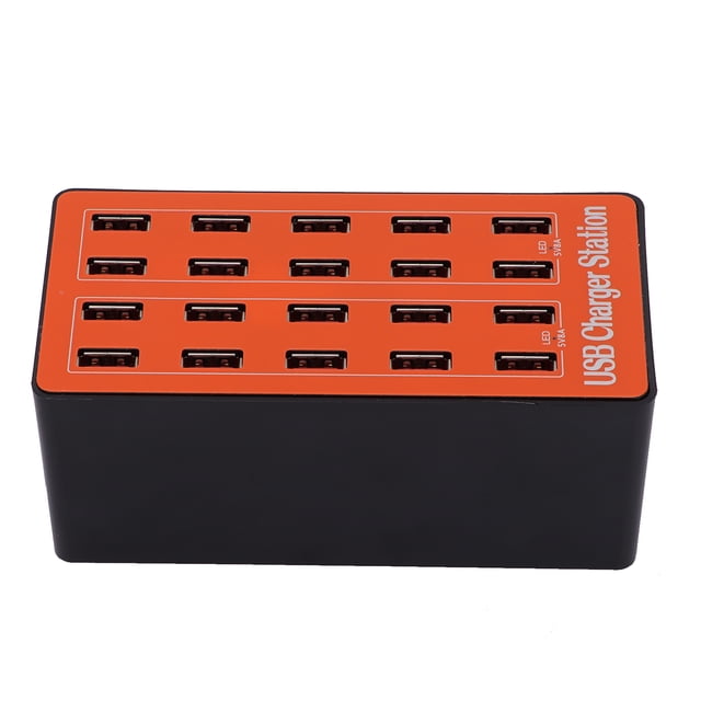 Cargador USB con múltiples puertos, estación de carga USB Base de carga con cargador rápido USB de 20 puertos True Excellence