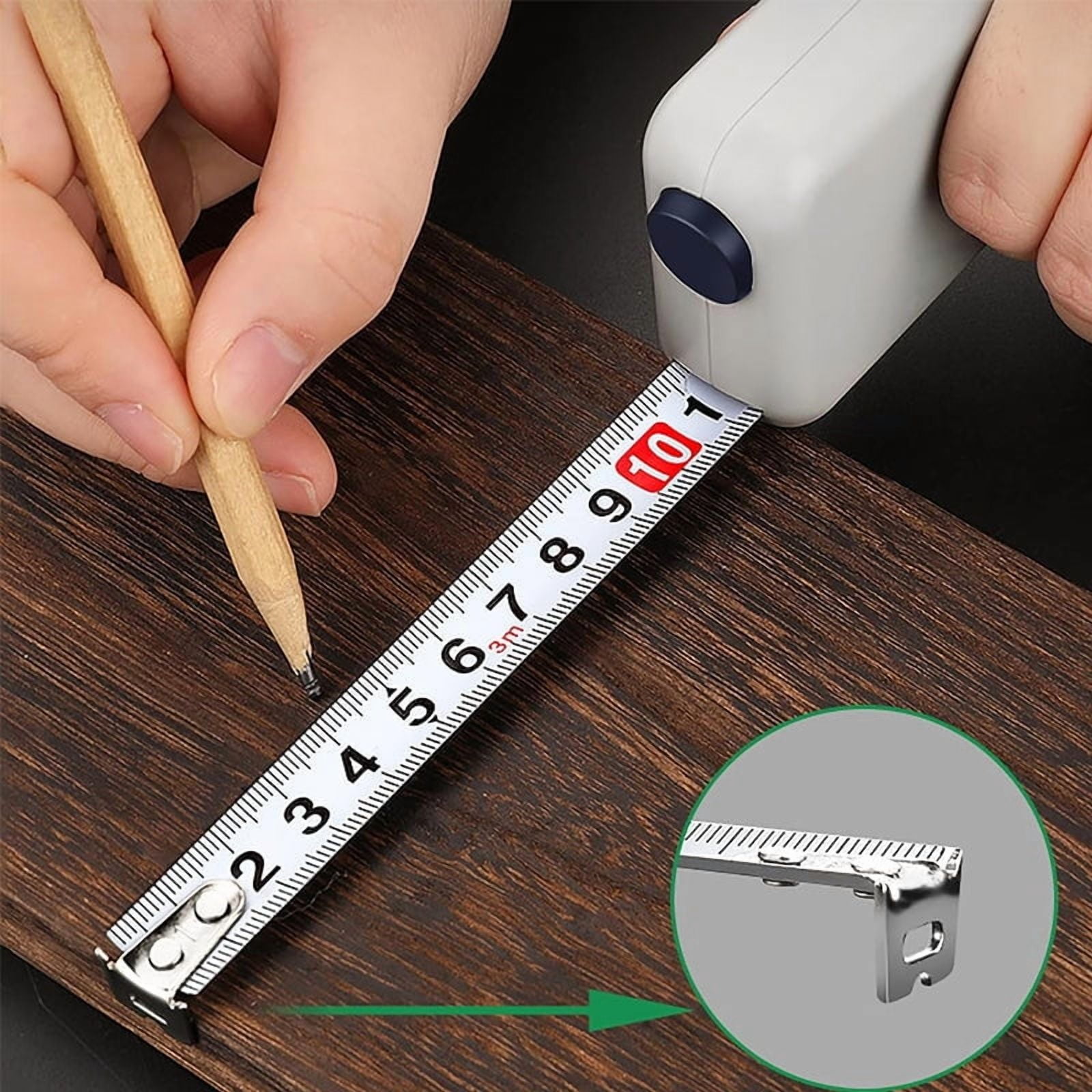 Lunxisen 3 Pcs Crosstar Self-Locking Stainless Steel Tape Measure, Double-Sided Scale, Waterproof & Rustproof Retractable Measuring Tape with Hollow Design for Industrial, Woodworking(5m)