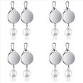 thumbnail image 1 of 8Pcs Retractable Pull Key Ring ID Badge Lanyard Name Tag Card Holder Reel Belt Clip,8 * Retractable Badge Holder,Silver, 1 of 7