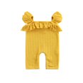 thumbnail image 1 of Infant Baby Sleeveless Romper  Cute Solid Color Ruffle Strap Cable Knit Snap Leg Jumpsuit, 1 of 7