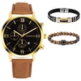 thumbnail image 4 of 3pcs/set Men's Casual Analog Watch And Classic Bracelets Set (1 Watch+2 Bracelets), 4 of 5