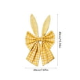 thumbnail image 3 of Cadancy Easter Decorations Bunny Ear Bows Plaid Front Door Hanging Ornaments Spring Home Decor Indoor Outdoor Wall Fireplace Mantel Easter Decoration(16x8 Inch), 3 of 6