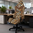 thumbnail image 3 of XYZCANDO Brown Leopard Gaming Chair Cover 4 Pieces with Armrest Covers with Zipper Easy to Clean Non-Slip Stretch Fabric Home Decor Suitable for Most Game Chairs, 3 of 7