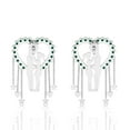 thumbnail image 3 of Sterling Silver Couple Heart Emerald Hanging Earrings || Engagement Day Gift Earring, Gift for Her Earring || Silver Diary, 3 of 5
