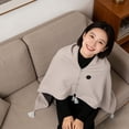 thumbnail image 1 of USB Heated Shawl Constant Temperature Warm Scarf Cape Wearable Heating Blanket For & Home, 1 of 4