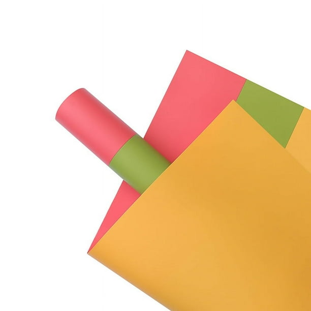 Xiao Hua Regalos, flores, papel de embalaje para cajas de regalo, papel de embalaje de flores de doble cara, engrosado, impermeable y de dos colores (amarillo)