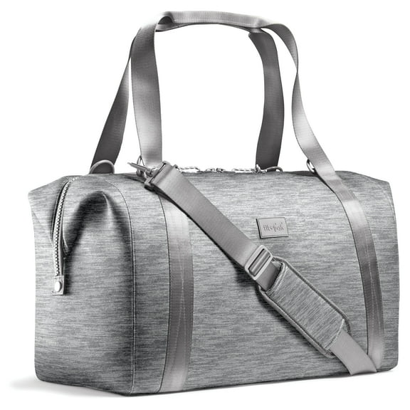 Fit & Fresh Premium Neoprene Weekender Bag, Travel Bag Trolley Sleeve, Carry on Duffel Bags, Heather Grey