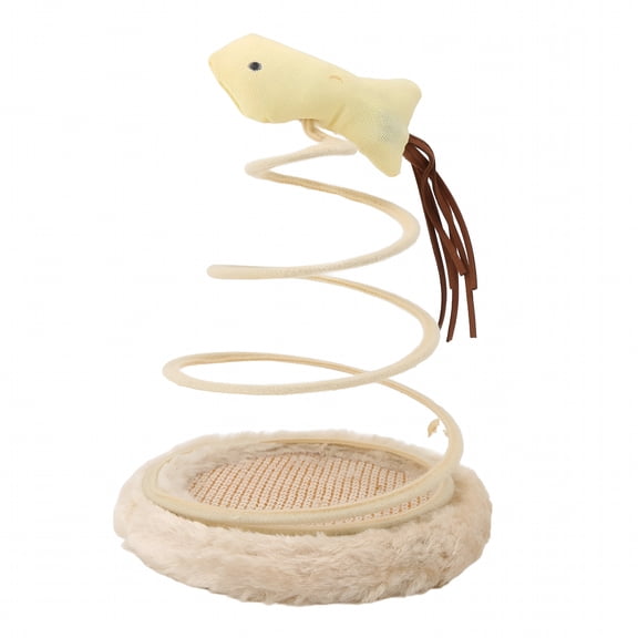 BESTSKY Spring Plate Cat Toy Foldable High Elasticity Stable Standing Interactive Cat Toy with Scratcher Base for Indoor Fish Pet products