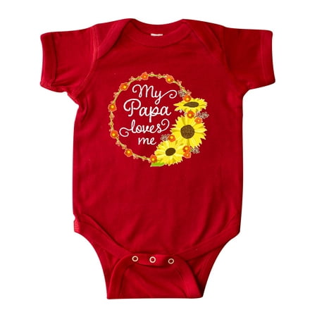 

Inktastic My Papa Loves Me with Sunflower Wreath Gift Baby Boy or Baby Girl Bodysuit
