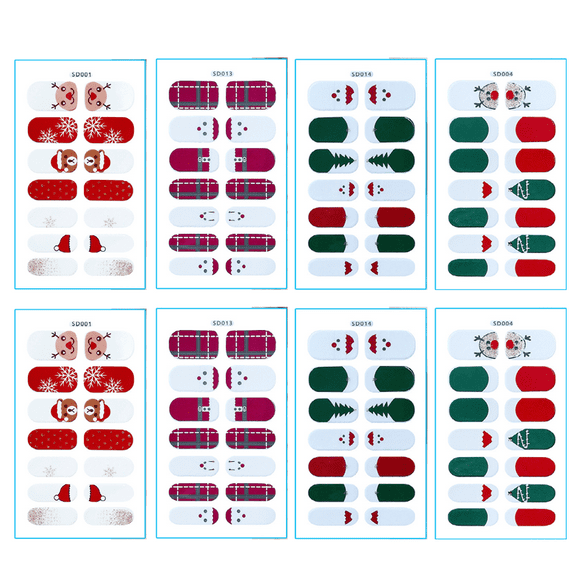 Christmas Nail Wraps， Nail Cute Gel Nail Stickers Self Adhesive Manicure