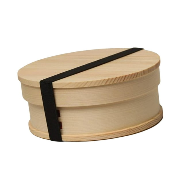 Caja bento japonesa portátil, vajilla, tazón, caja de dulces con tapas, lonchera de madera opcional