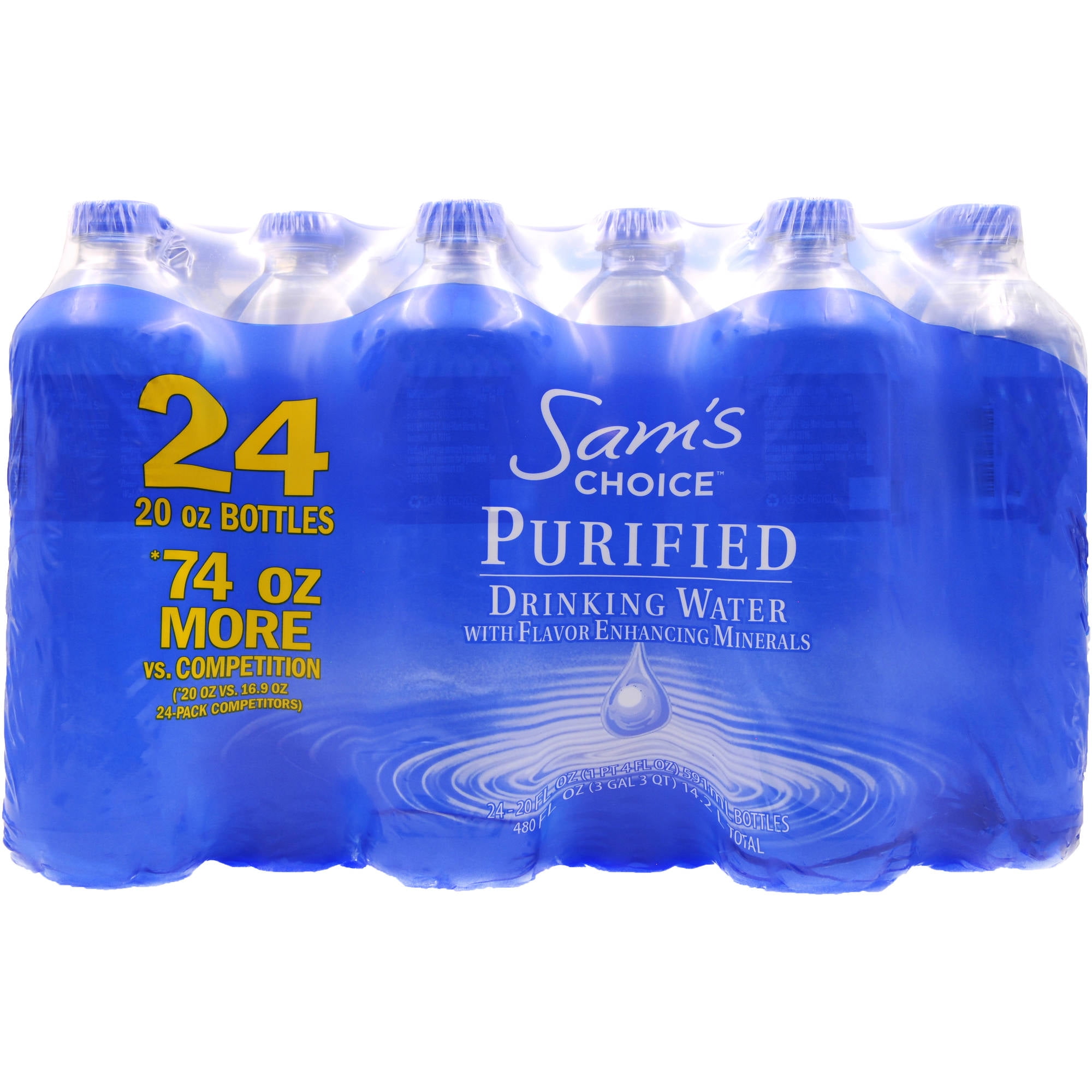 Sam's Choice Purified Drinking Water, 10 fl oz, 15 Count Bottles 