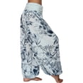 thumbnail image 7 of XIAOCHA Women's Floral Harem Pants Fold Over Waistband Baggy Fit Casual Trousers, 7 of 7