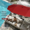 thumbnail image 5 of Summit Living 15ft Double-Sided Solar Patio Umbrella with Base (Included) Large Outdoor Umbrella with Solar Lights - Burgundy, 5 of 9