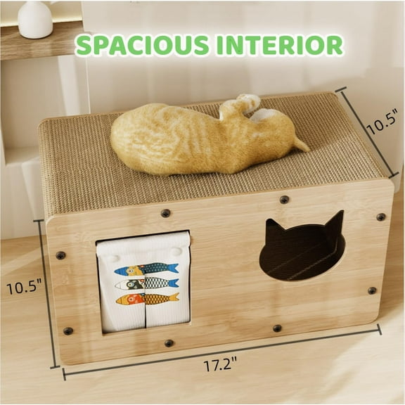 Japanese Style  Scratcher House,  Cardboard Scratcher with Sturdy Design for Kittens and Cats