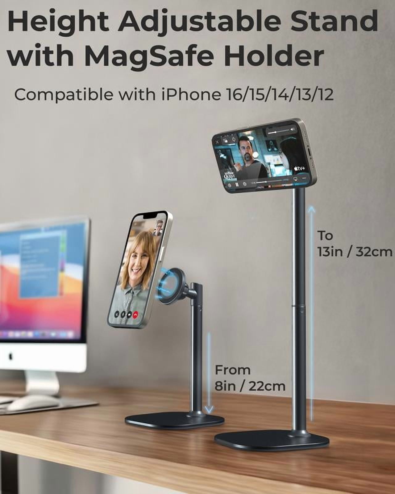 Cooper MagStand - MagSafe Height Adjustable iPhone Holder for Desk, MagSafe Cellphone Mount for iPhone 17/16/15/14/13/12, Strong Magnetic Cell Phone Stand