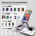 thumbnail image 3 of 6 in 1 Wireless Charger for iPhone Airpods iWatch, Foldable Charging Station Travel Charging Pad Dock Compatible with Apple 12 and above series,White, 3 of 12