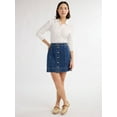 thumbnail image 3 of Free Assembly Women’s Denim Utility Mini Skirt, Sizes 0-18, 3 of 5