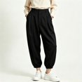 thumbnail image 5 of Levmjia Women High Waisted Jogger Pants Cuffed Ankle Length Casual Lounge Pants with Pockets Solid Color Elastic Waist Trousers, 5 of 6