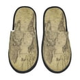 thumbnail image 1 of Fotbe Vintage World Map Pantuflas Peludas para Mujer con Estampado, Zapatillas de Peluche, Zapatos de Invierno para Casa, Uso Interior y Exterior-Large, 1 of 8