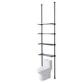 thumbnail image 2 of Bathroom Organizer, Over The Toilet Storage, 4-Tier Adjustable Wood Shelves for Small Rooms, Saver Space Rack, Narrow Cabinet, Rustic Brown, 2 of 5