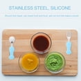 thumbnail image 2 of 1 Set Baby Eating Utensils With Silicone Handle Safe And Smooth Tableware, 2 of 8