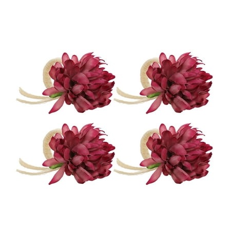 

Gwong 8Pcs Napkin Holder Natural Rustic Plastic Colorful Flower Table Decor Napkin Ring Set for Banquet