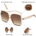 thumbnail image 2 of Gafas de sol aisswzber Chic Square Oversized 100% UV para mujer, 2 of 7