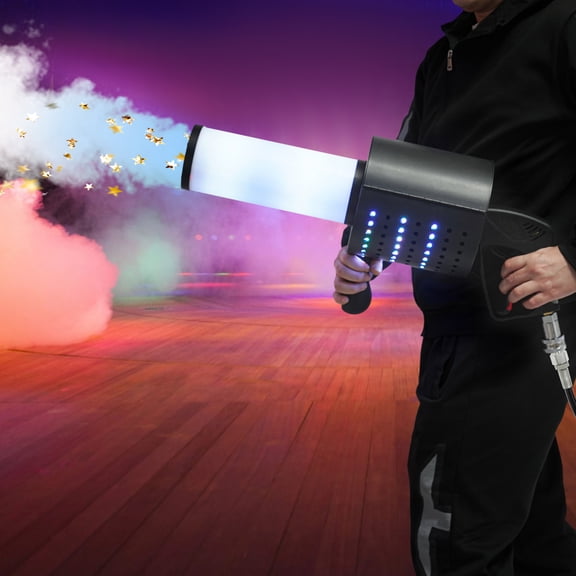 20W Manual Control Handheld CO2 Jet Confetti Machine LED Confetti Gun for Public Squares Ice Rinks Light Parties