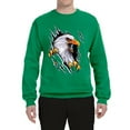 thumbnail image 2 of Torn Ripped Eagle Claws Animal Lover Unisex Crewneck Graphic Sweatshirt, Kelly, X-Large, 2 of 3