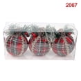 thumbnail image 1 of Bolas de Navidad irrompibles a cuadros rojos, decoraciones para árboles de Navidad, decoración de fiesta en casa, 3 uds., 1 of 5