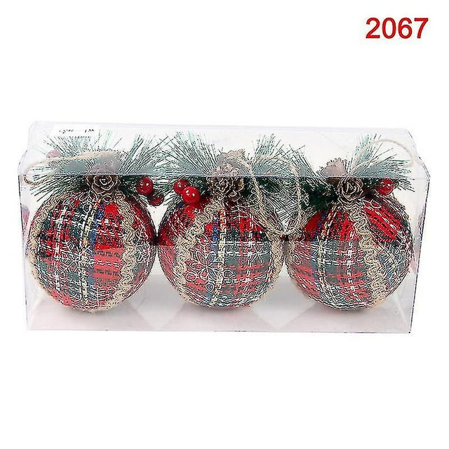 Bolas de Navidad irrompibles a cuadros rojos, decoraciones para árboles de Navidad, decoración de fiesta en casa, 3 uds.
