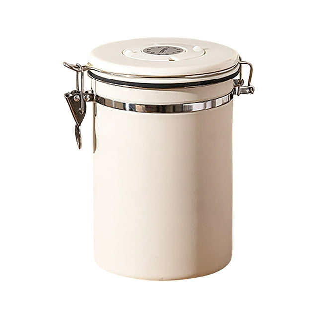 Un Contenant Scellé pour Grains de Café en Acier Inoxydable 304 avec Valve Unidirectionnelle, Conservation de la Fraîcheur pour le Rangement de Poudre de Café et de Produits Secs, Organisation de Cuisine et de Garde-Manger