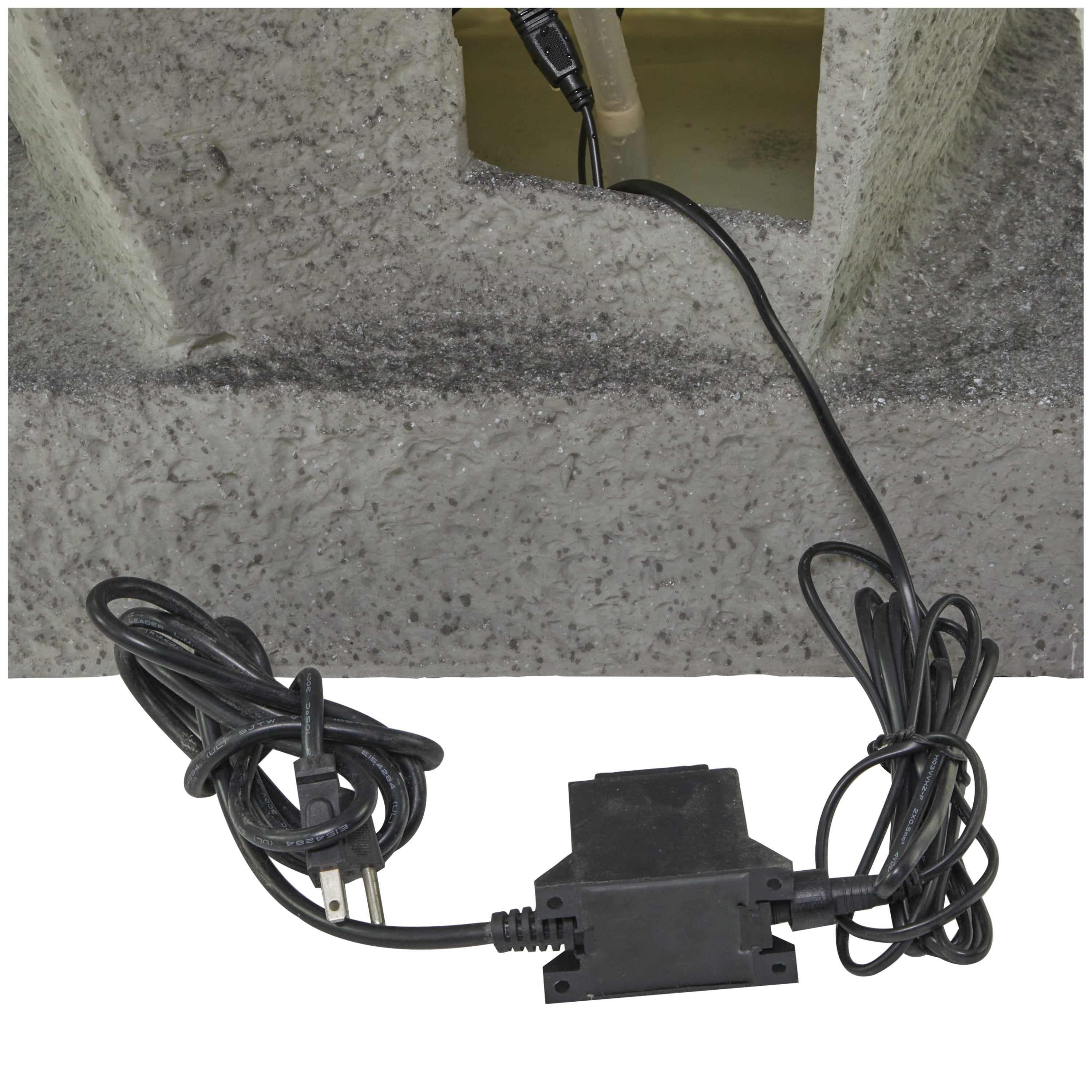 DecMode Gray 4 Tier Fountain Indoor Outdoor Decor with LED Light