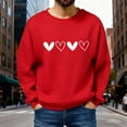 thumbnail image 3 of Atogsazn Mens Waffle Sweatshirt Casual Valentine's Day Long Sleeve Pullover Sweatshirts Hearts Sweater Outfit Orange XL Fashion, 3 of 3