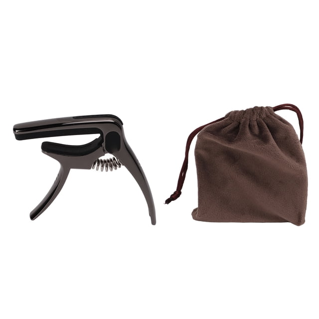 Electric Guitar Capo, Easy To Install Protection Spring Capo Soft Padding Design For Stringed Instruments Plated Black