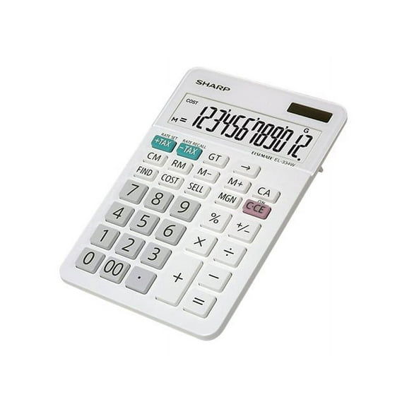 El-334w Large Desktop Calculator, 12-Digit Lcd | Bundle of 5 Each