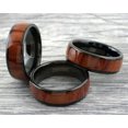 thumbnail image 5 of Tungsten Carbide Rings for Men Wedding Bands for Him 8mm Black Brown Wood Grain Dome, 5 of 5