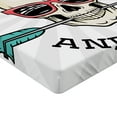 thumbnail image 2 of Ambesonne Retro Fitted Sheet, Hipster Skull Pop Art, Full Size, Multicolor, 2 of 3