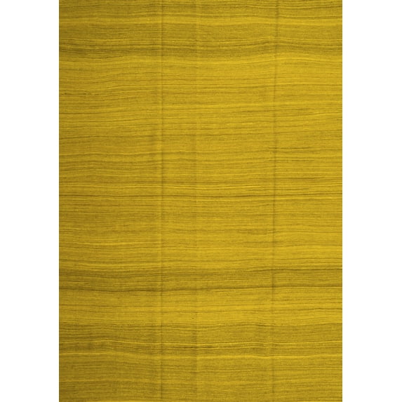 Ahgly Company Machine Washable Indoor Rectangle Abstract Yellow Contemporary Area Rugs, 4' x 6'