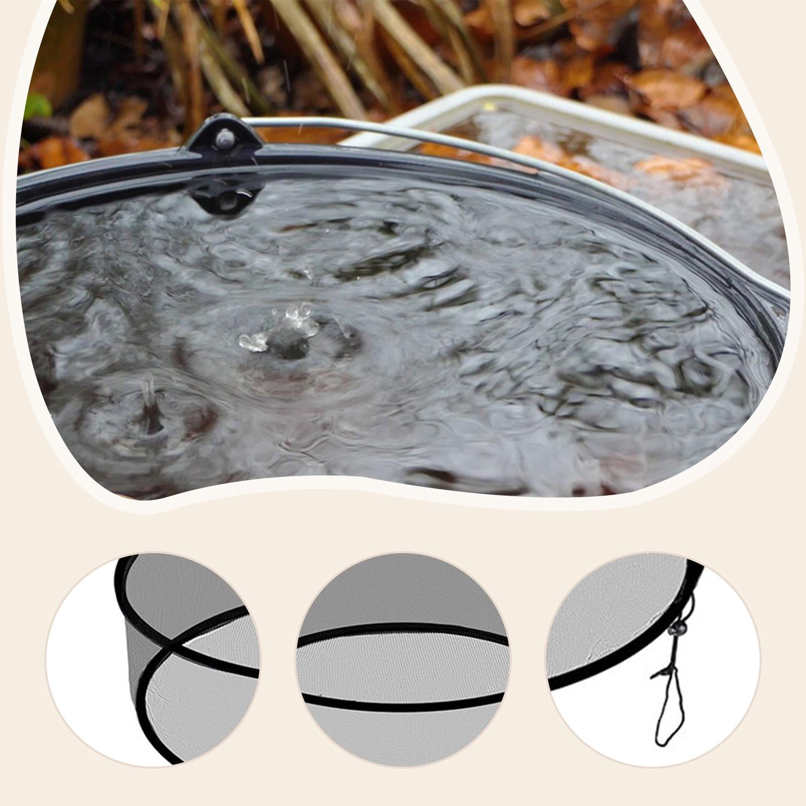 simhoa Rain Barrel Mesh Cover Water Collection Buckets Cover Accessory Practical Easy to Install Premium Rain Barrel Netting Screen 95cmx95cmx25cm