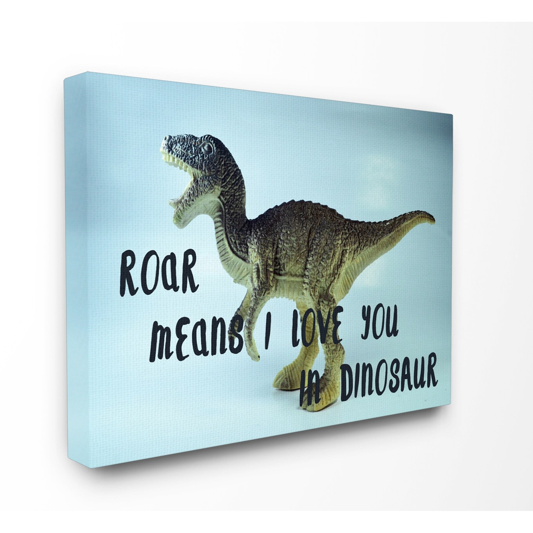 The Stupell Home Decor Collection Roar Means I Love You in Dinosaur Canvas Wall Art