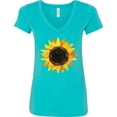 thumbnail image 3 of Inktastic Summer Grunge Sunflower Women's V-Neck T-Shirt, 3 of 5